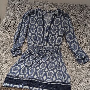 Tommy Hilfiger Blue & Ivory Porcelain Print Dress✨Coastal